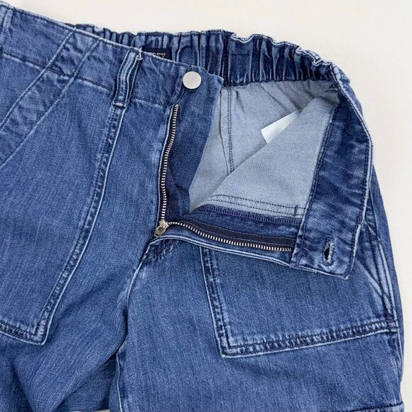 J Crew Factory Lightweight Drapey Cargo Jogger Jean Size 27 Petite Med Blue Wash - Picture 3 of 15